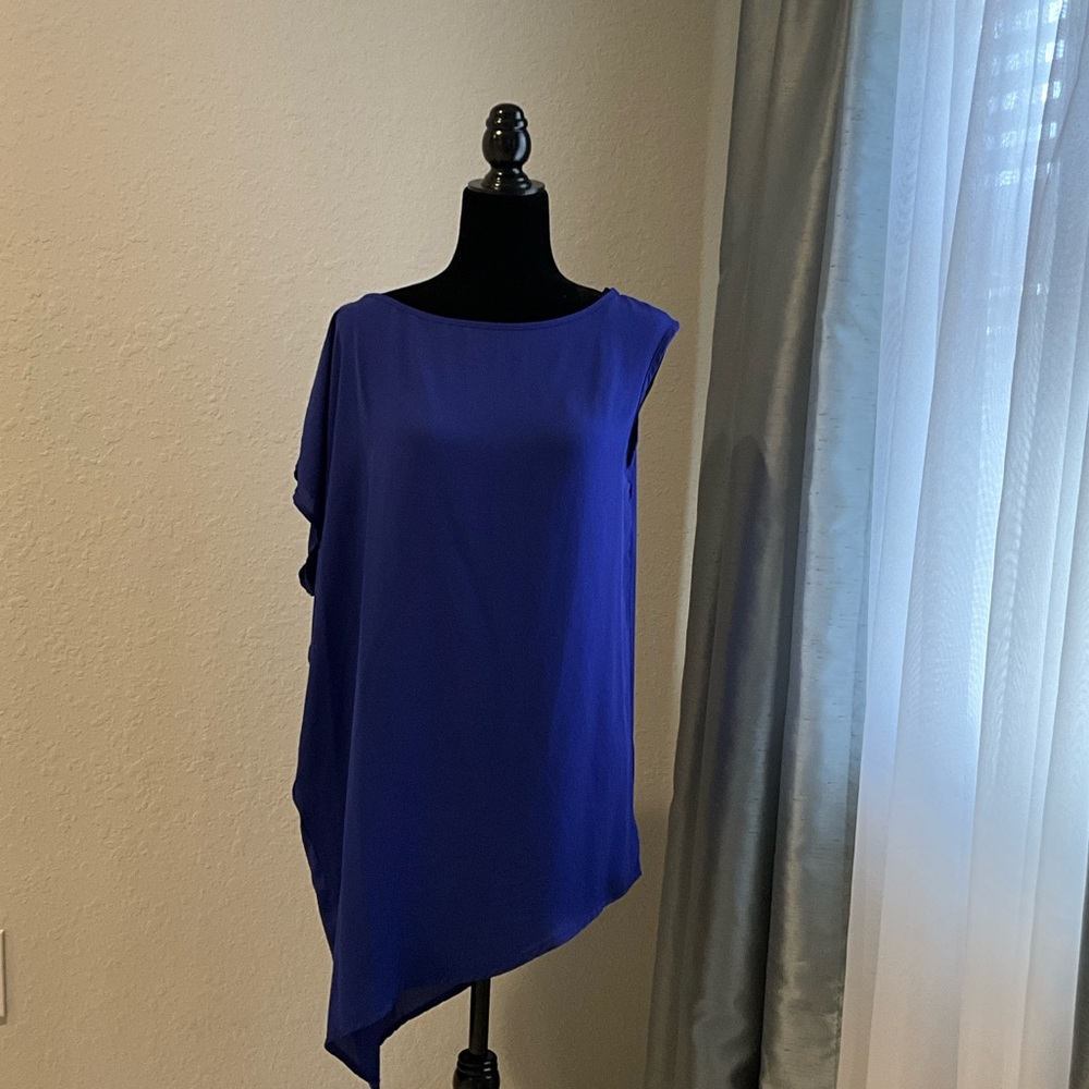Forever 21 Royal Blue Asymmetrical Blouse